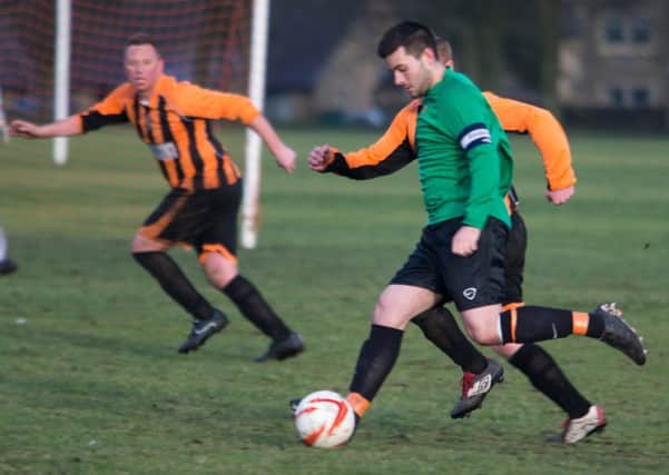 Actions from Brighouse Sports FC v Salem Reserves, football, at Savile Park, Halifax. PIctured is Chris Allen