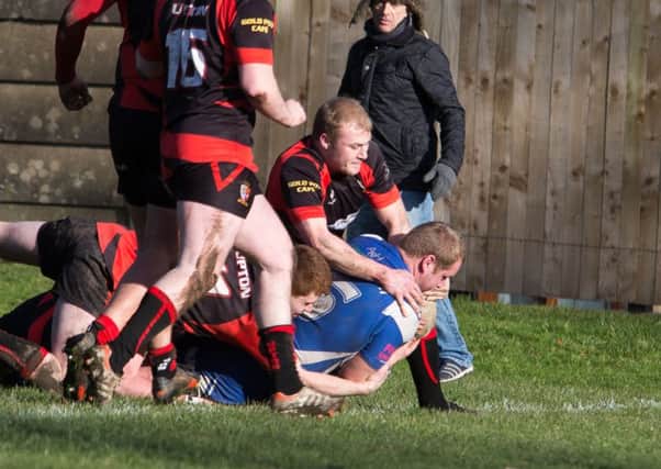 Actions from Illingworth v Upton, at Mason Green. Pictured is Josh Baldwin try