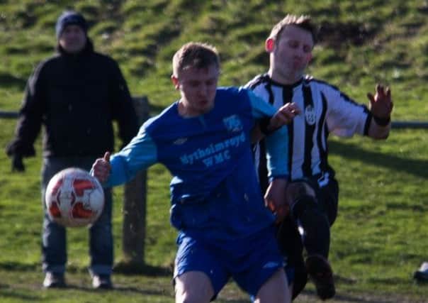Actions from Stump Cross v Calder 76, at Shroggs Park. Pictured is