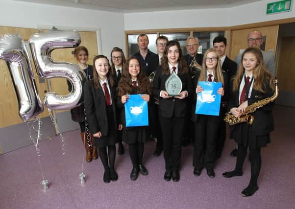 Frog, Dean Clough Halifax celebrate their 15th anniversary with students at Rastrick High School.