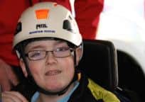 Andrew Greenwood, 13, will be specially lifted by Calderdale Search and Rescue Team to the top of Stoodley Pike, Todmorden, in the Ravenscliffe@SpringHall Aim Higher challenge