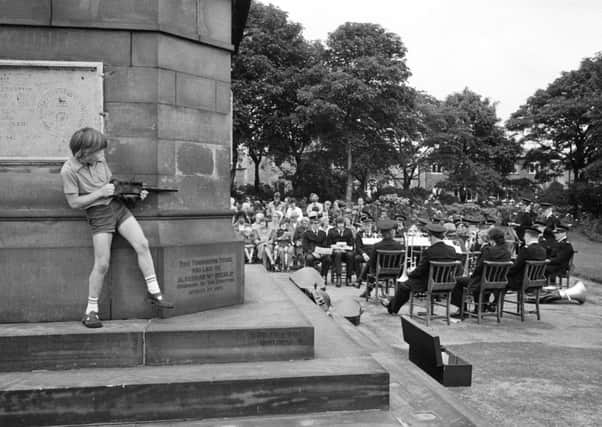 GB. England. West Yorkshire. Halifax. West Vale Park. Three local chapels combine to have an outdoor service. 1975.