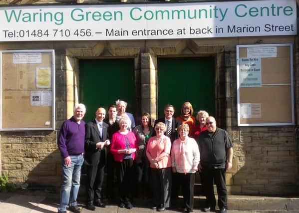 Volunteers and visitors outside Waring Green Community Centre