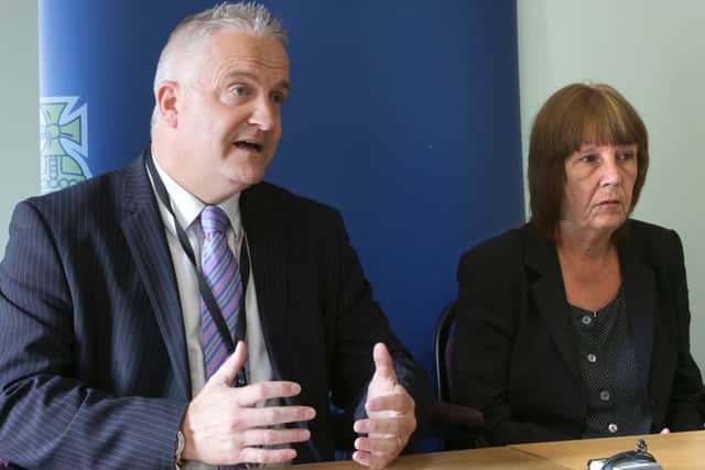 Lindsay's Rimer's mum, Geri, and Detective Superintendent Simon Atkinson at Police press conference to mark 20 years since Lindsay Rimer's body was found in Hebden Bridge.