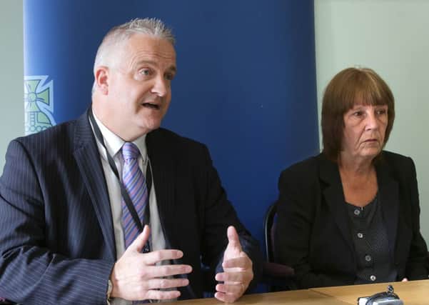 Lindsay's Rimer's mum, Geri, and Detective Superintendent Simon Atkinson at Police press conference to mark 20 years since Lindsay Rimer's body was found in Hebden Bridge.