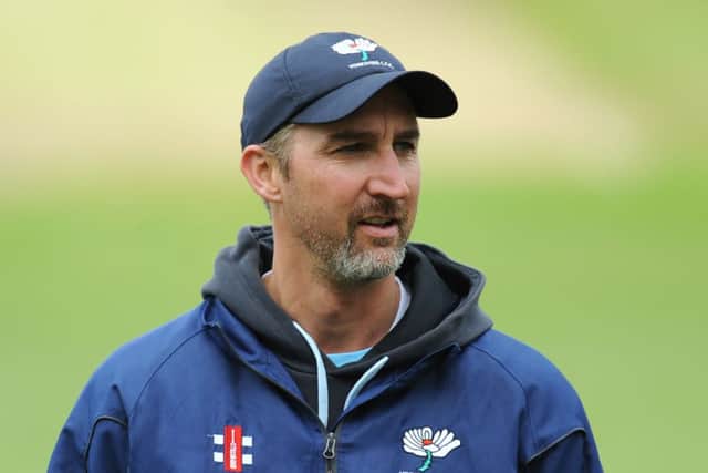 Yorkshire head coach Jason Gillespie during LV County Championship, Division One match at Edgbaston, Birmingham. PRESS ASSOCIATION Photo. Picture date: Wednesday May 15, 2013. See PA story CRICKET Warwickshire. Photo credit should read: Joe Giddens/PA Wire