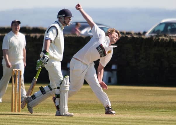 Actions from the cricket, Queensbury v Mytholmroyd at Queensbury. Pictured is Jack Earle