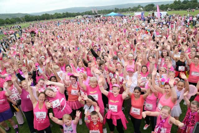 Race for Life for Cancer Research UK at Savile Park, Halifax.