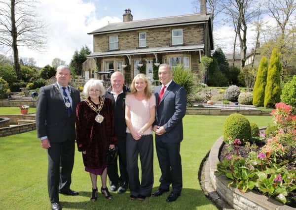 Mayor of Calderdale Pat Allen visits Elder Lea House in Rastrick to celebrate it becoming the first in Calderdale to receive a five star rating and a gold award from Visit England. Mayors consort Robert Weeks, Mayor of Calderdale Cou Pat Allen David and Dawn Collins and Rick Cowling.