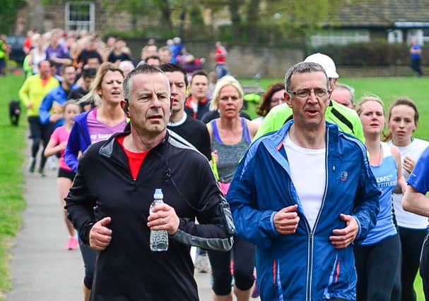 A record total of 370 people took part in the Harrogate parkrun on the Stray. Picture by Mike Whorley (s).