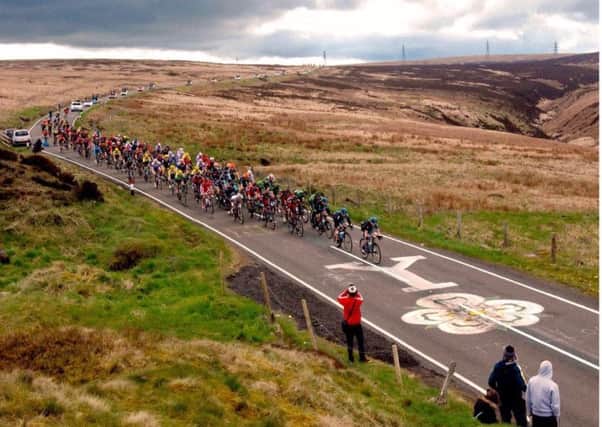 Daniel Birch took this photograph of the cyclists making their way down Cragg Vale.