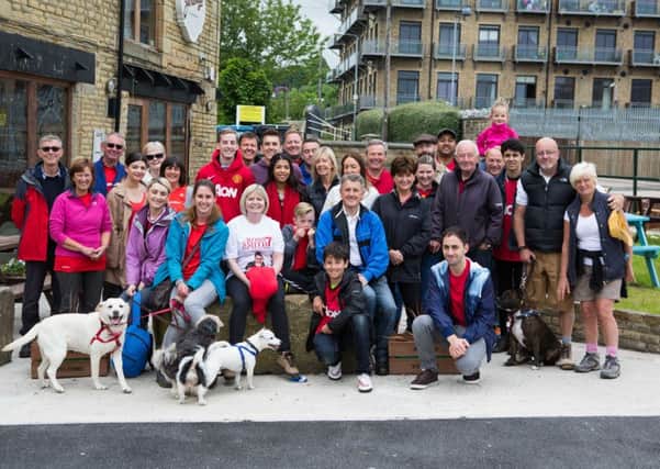 Charity walk for the Ross Smith Foundation, setting off from Jeremy's at the Boathouse, Brighouse