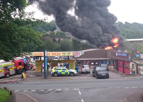 Fire off Saddleworth Road, Greetland. Picture by James Fryer