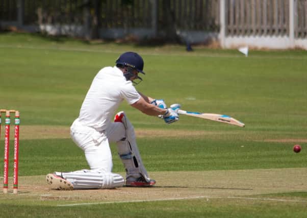 Actions from Lightcliffe v Farsley at Lightcliffe CC, Pictured is Josh Wheatley