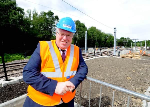 Date:1st June 2015. Picture James Hardisty, (JH1008/75a) Transport Secretary Patrick McLoughlin, visiting the site of Kirkstall Forge Station, off Kirkstall Road, Leeds.
