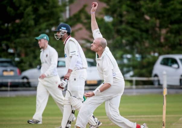 Pace man: Tom Geeson-Brown bowling for Harrogate (Caught Light Photography)