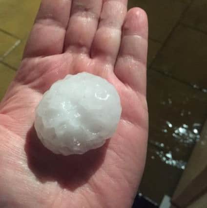Giant hailstones. Picture submitted by Carrie Chapman