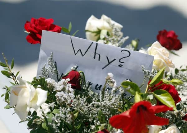 Flowers at the scene of the massacre in Sousse.