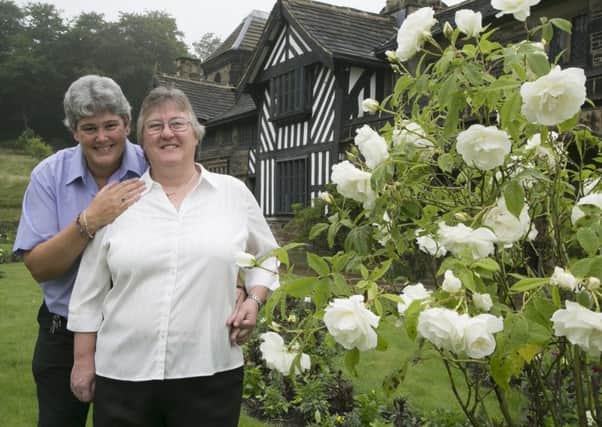 First couple to get married at Shibden Hall, Amanda Sheppard, left, and Lorraine Burke.
