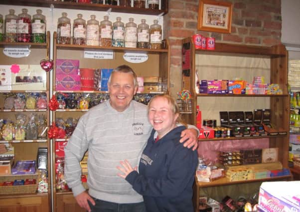 Bob Leedham with wife Gemma at Something Sweet in Hebden Bridge