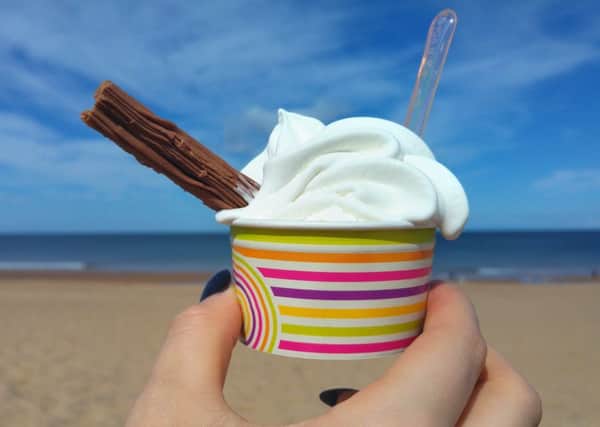Ice cream beach summer sun
