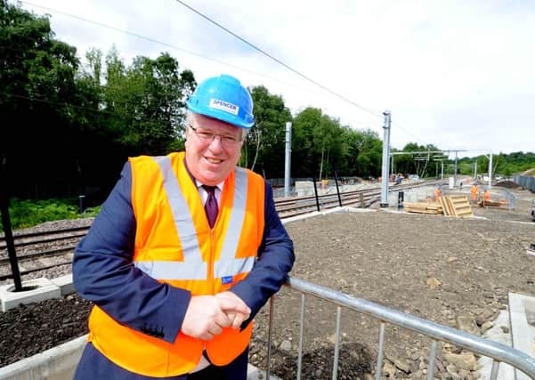 Date:1st June 2015. Picture James Hardisty, (JH1008/75a) Transport Secretary Patrick McLoughlin, visiting the site of Kirkstall Forge Station, off Kirkstall Road, Leeds.