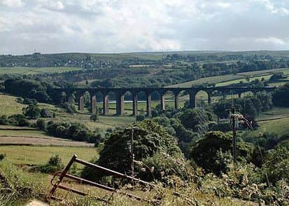 Distant view of Hewenden Viaduct from Aire-Calder Link. Photographer : Allan Friswell