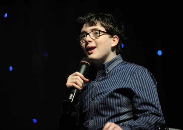 Jack Carroll on stage at the 2013 Yorkshire Children of Courage Awards