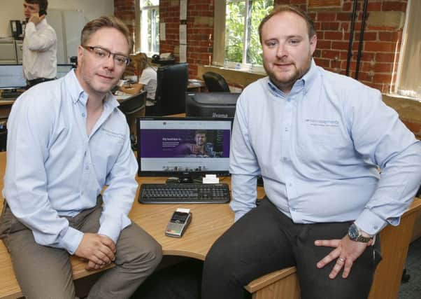 L-R Yorkshire Payments  -Sales & Marketing Manager, Richard Farnhill and Founding Director, James Howard with the AIB website (High res) 1 (1)