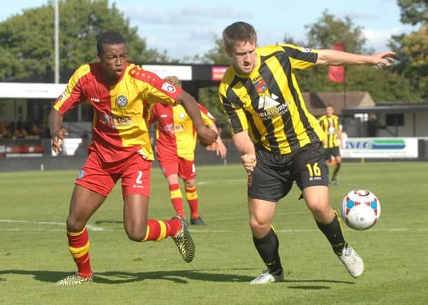 Louie Swain, right, almost grabbed a winner for Harrogate Town Picture : Adrian Murray.  (1508152AM)