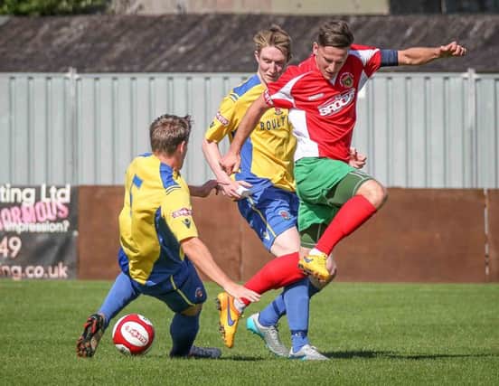 Harrogate Railway's Dan Thirkell scored the first of the evening (Photo: Caught Light Photography)
