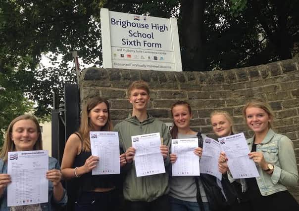 Brighouse High pupils celebrate their GCSE results.
