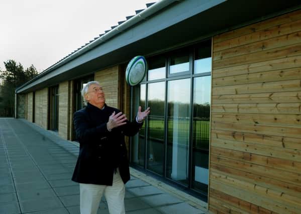 121214 James Smithies the Chairman of Harrogate Rugby Union Club next to their new clubhouse at their new ground on Rudding Park Lane in Harrogate. (GL1004/36a)