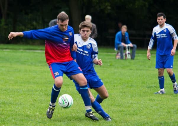 Actions from Hollins Holme v Lee Mount, at Calder Holmes Park. Pictured is Jamie Gwillam and Danny Kirman