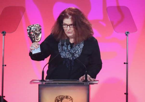 Sally Wainwright accepts the award for Writer: Drama at the British Academy Television Craft Awards in 2015