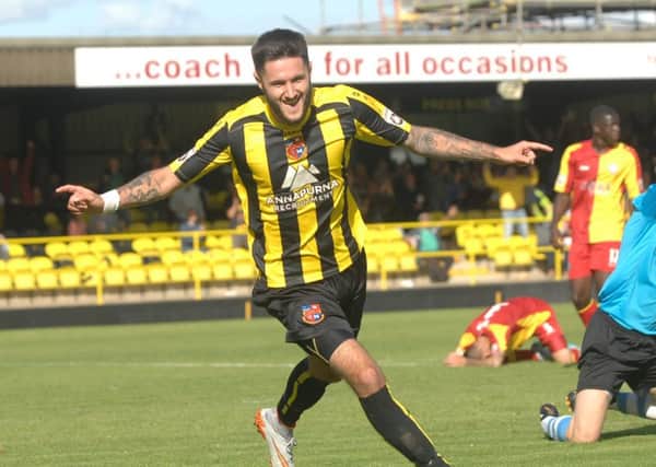 Harrogate Town's Dominic Knowles scored as Town beat Burscough in the FA Cup on Saturday