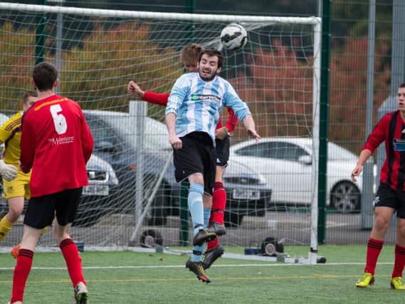 Actions from Waiters Arms v Ryburn United, at Trinity Academy. Pictured is James Sutcliffe