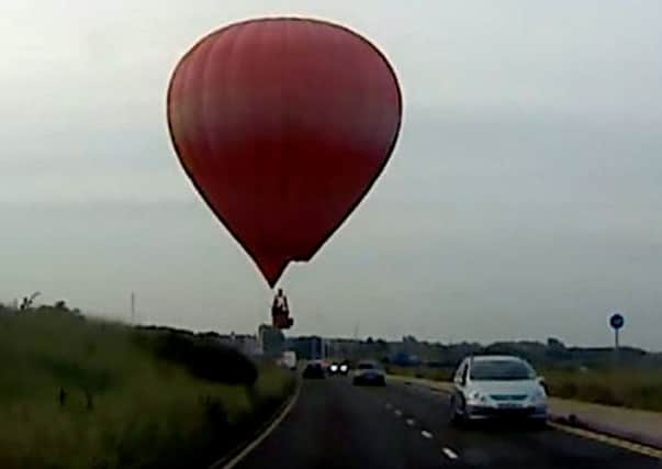 A hot air balloon gave drivers a scare.