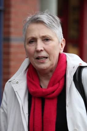Stephanie Booth, stepmother of Cherie Blair, leaves Leeds Magistrates Court, in Leeds, West Yorkshire, pictured on 29 October 2015. See Ross Parry Copy RPYBIN