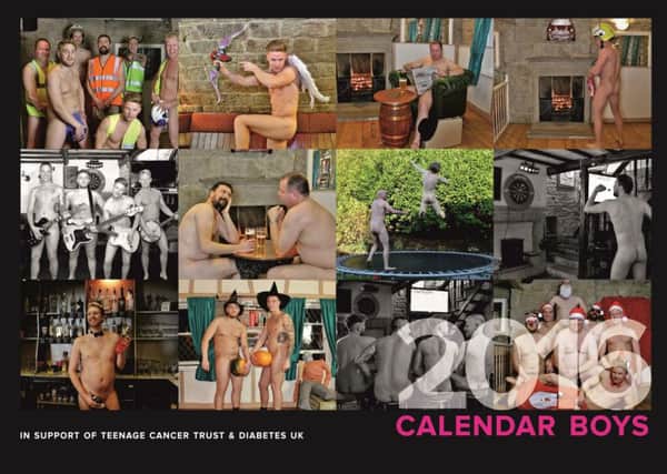 The Todmorden Calendar Boys 2016 calendar, which is raising money for the Teenage Cancer Trust and Diabetes UK