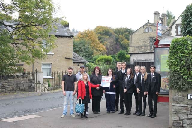 Rastrick High School students campaigning to put the brakes on speeding drivers in the village