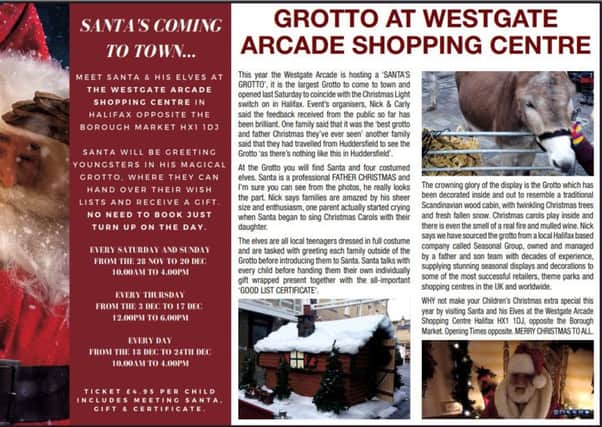 Come and see Santa's Grotto at Westgate, Halifax
