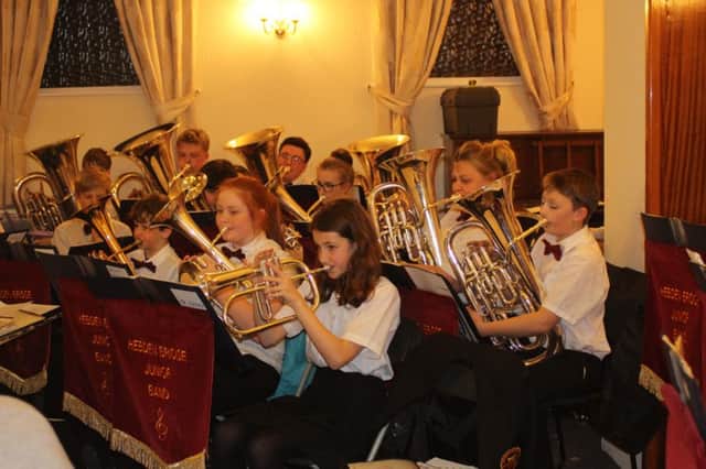 Hebden Bridge Junior Band has been getting into the festive spirit, and  entertained parents and friends, past and present, at its annual Christmas Pie and Peas event held, thanks to Hebden Bridge Masons, at the Masonic Lodge.