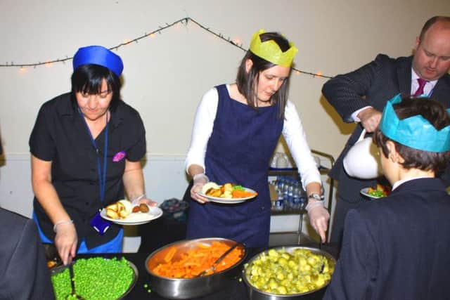 Todmorden High School Big Christmas Lunch for the community, December 2015