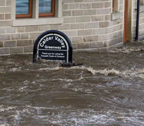 Flooding in Elland. Picture by Steve Midgley
