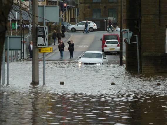 Floods in Brighouse December 2015. Picture by Stuart Black