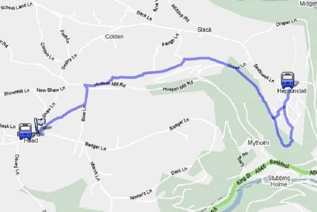 Blackshaw Head to Heptonstall route map. Photo: Stuart Leah