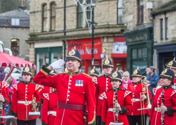 Yorkshire Regimental Band in Hebden Bridge, picture by Craig Shaw/blu planet photography