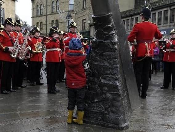 The Yorkshire Regiment's band played in flood-hit Hebden Bridge this month to raise morale among residents