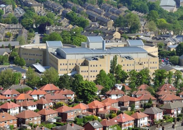 5 June 2015.......  Aerial shot of Calderdale Royal Hospital in Halifax West Yorkshire. Picture by Tony Johnson